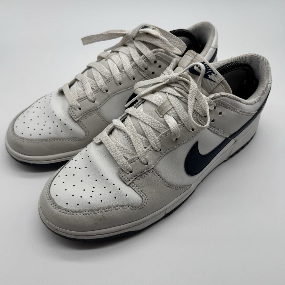 Nike Dunk Low Men's 10.5 White Navy DV0831-111 Sneakers Shoes